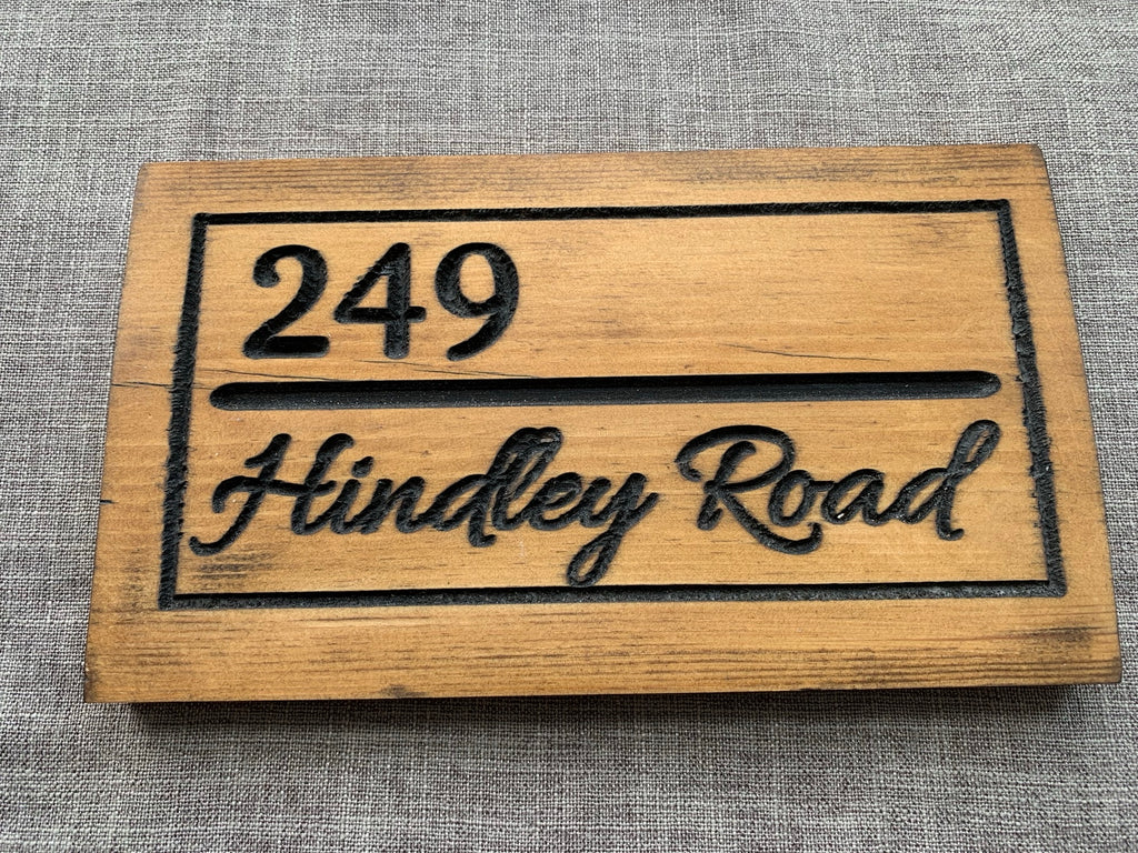 Wooden Door Sign in Pine, finished in Antique Pine stain, 300mm x 180mm