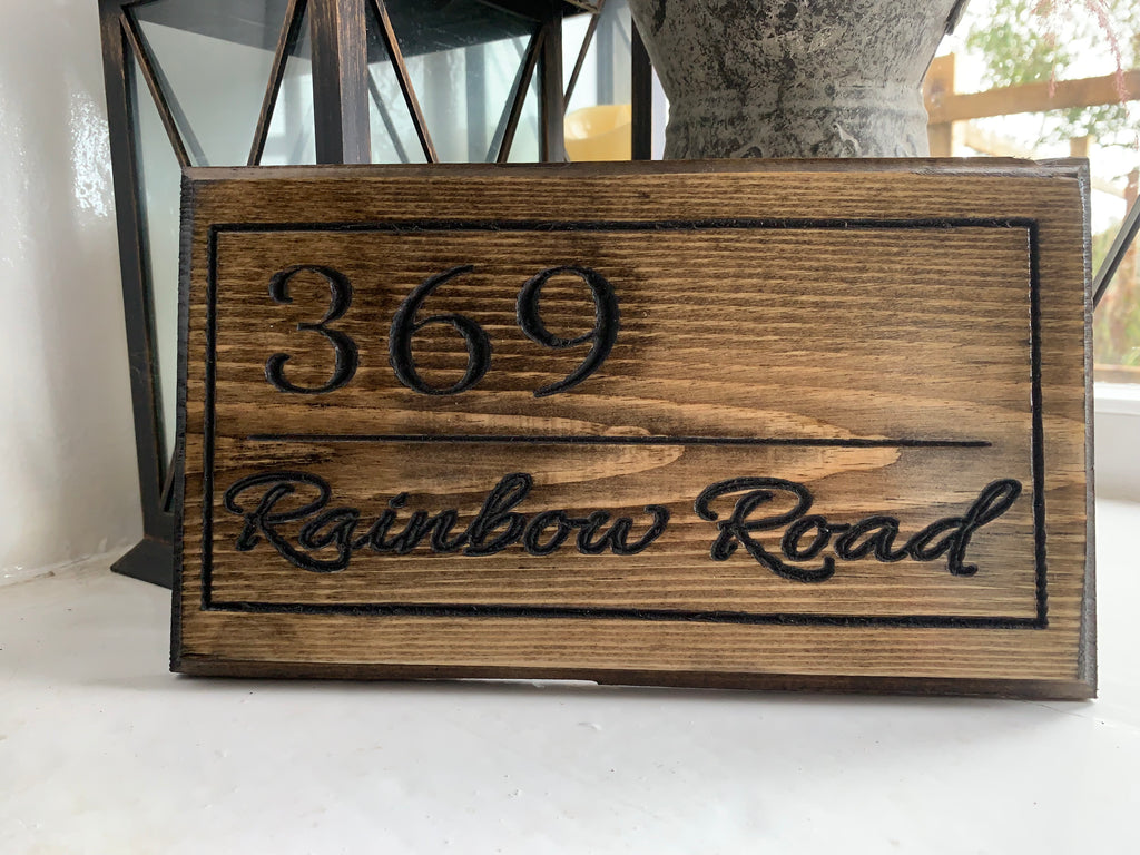 Wooden (Pine) Sign, finished in Dark Walnut and black font - 300mm x 180mm